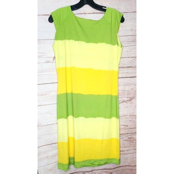 Rare Club Style Yellow Polyester Spandex Fitted Nightgown Leisure Dress Size 10 - Picture 5 of 8